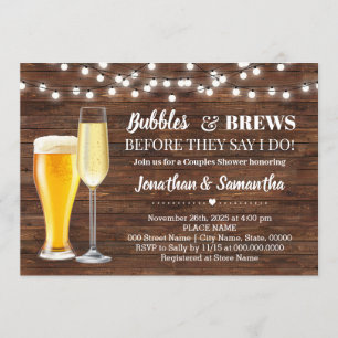Invitation Rustic Bubbles & brins avant que je ne les couples