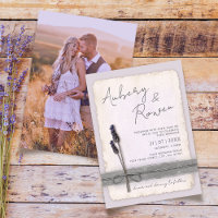 Rustic Burlap Eco Boho Lavender Mariage photo