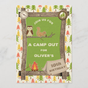 Invitation Rustic Camp Out fête d'anniversaire