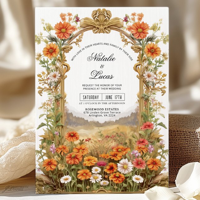 Invitation Rustic Campagne Fleur sauvage Floral Arch Mariage (Créateur téléchargé)