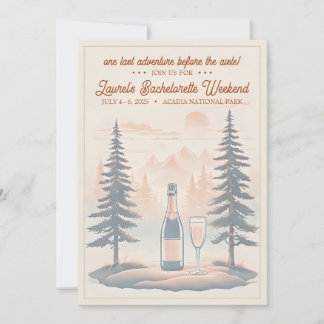 Invitation Rustic Camping Bachelorette Invitation, 5 x 7 sur 
