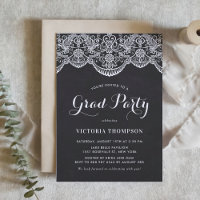 Rustic Chalkboard Brocade Lace Graduation Party