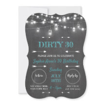 Rustic Chalkboard String Lights Dirty 30 Anniversa