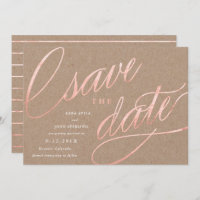 Rustic Chic Rose Gold Enregistrer les dates | Or R