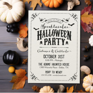 Invitation Rustic Chic Spooktacular Parti d'Halloween