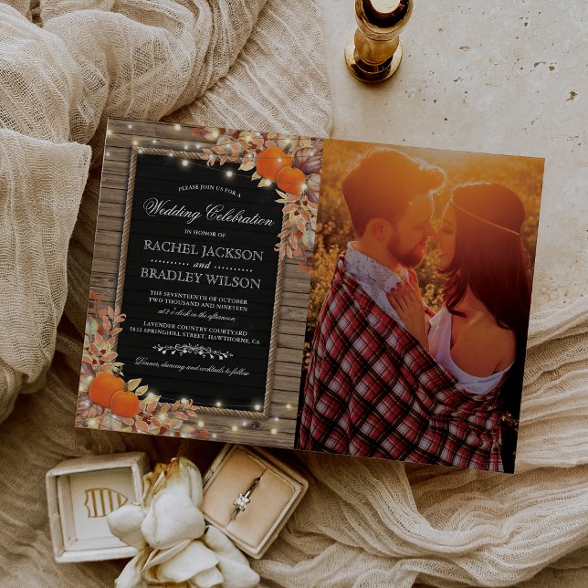 Invitation Rustic Country Automne Automne Mariage photo (Créateur téléchargé)