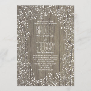 Invitation Rustic Country Baby's Breath Engagement Party