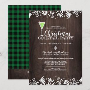 Invitation Rustic Country Botanical Christmas Cocktail Party