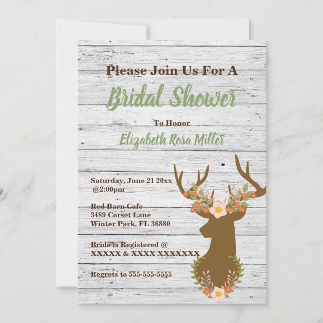 Invitation Rustic Country Bridal Show (Devant)