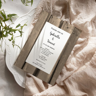 Invitation Rustic Country Grange Mariage en bois