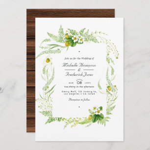 Invitation Rustic Country Grange Verdure QR Code RSVP Mariage