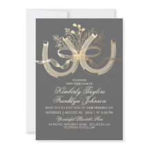 Rustic Country Horseshoe Gold et Grey Mariage