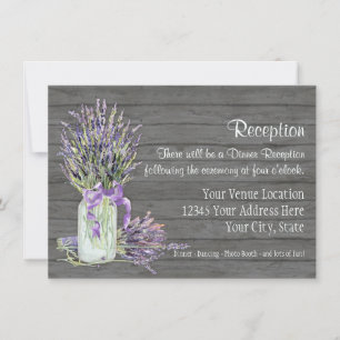 Invitation Rustic Country Mason Jar Lace n Lavender Floral