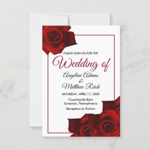 Invitation Rustic Country Rose Classy Floral Mariage Invitat