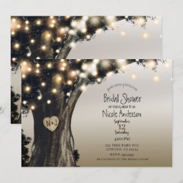 Invitation Rustic Country Tree Lumières Barne Fête des mariée