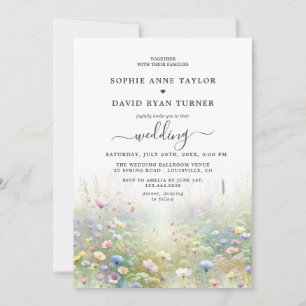 Invitation Rustic Country Watercolor Fleur sauvage Mariage