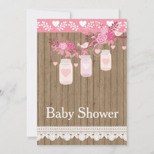 Invitation Rustic Country Wood Baby shower
