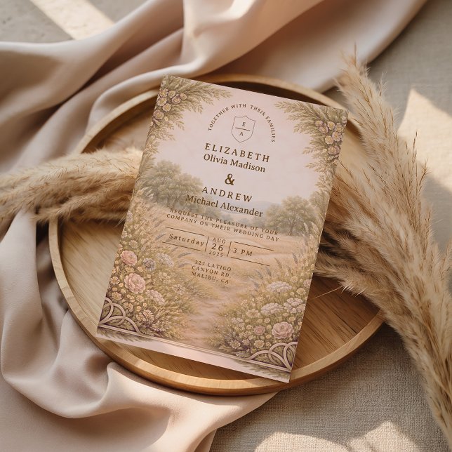 Invitation Rustic Countryside Garden Wedding (Créateur téléchargé)