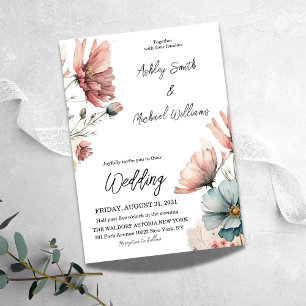 Invitation Rustic Daisy Fleur sauvage Floral Mariage
