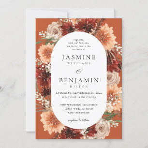 Invitation Rustic Earth & Champagne Florals Mariage dko