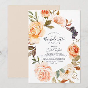 Invitation Rustic Earth Florals Bachelorette Party