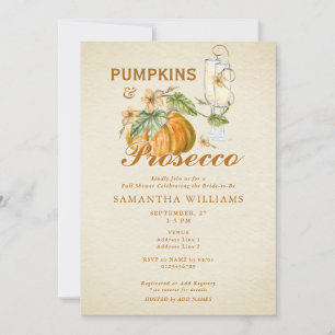 Invitation Rustic Elegant Citrouille Automne Fête des mariées