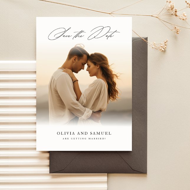 Invitation Rustic Elegant Luxury Photo Wedding Enregistrer La (Créateur téléchargé)