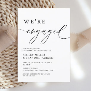 Invitation Rustic Elegant Nous sommes engagés Engagement Part
