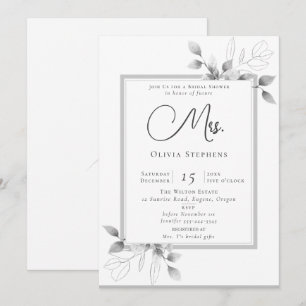 Invitation Rustic Eucalyptus Frame Future Mme Fête des mariée