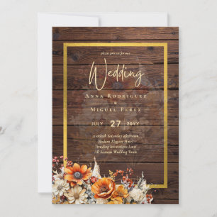 Invitation Rustic Fall Floral Mariage
