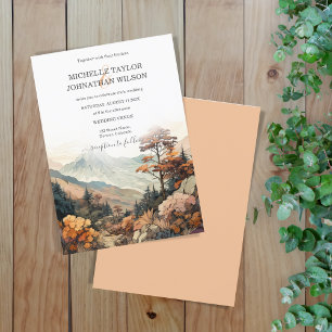 Invitation Rustic Fall Outdoor Mountain Destination Mariage