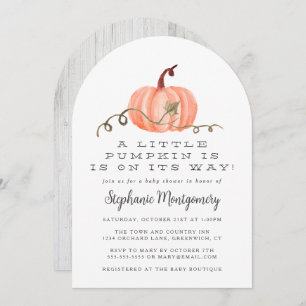 Invitation Rustic Fall Petit Baby shower Citrouille