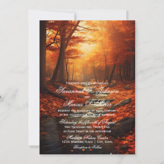 Invitation Rustic Fall quitte Automne Mariage Nature