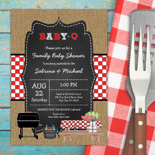 Invitation Rustic Family Baby Q Douche