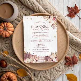 Invitation Rustic Flannel et amis Thanksgiving Party