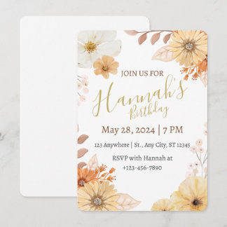 Invitation Rustic Floral For Women – Boho Fall Flowers