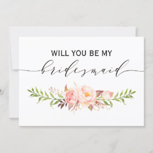 Invitation Rustic Floral Seras-tu ma servante d'honneur   2cô