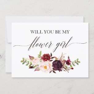 Invitation Rustic Floral Serez-vous ma fille de fleurs