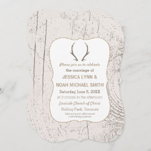 Invitation Rustic Forest et Barn Wood Mariage
