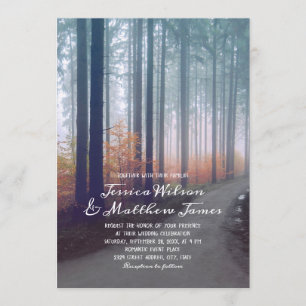 Invitation Rustic Forest Fall Woods Country Farm Path Mariage