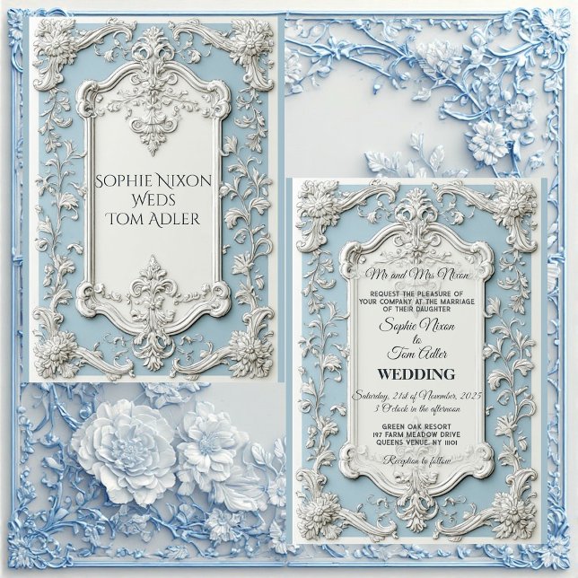 Invitation Rustic French Country Shabby Chic Floral Wedding   (Rustic French Country Shabby Chic Floral Wedding Invitation)