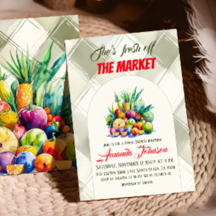 Invitation Rustic Fresh Off Market Fête des mariées agricole