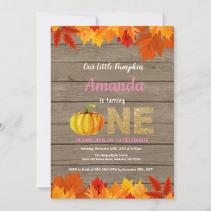 Invitation Rustic Girl Citrouille Automne Anniversaire Invita