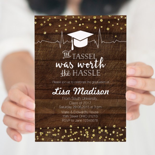 Invitation Rustic Gold Nursing Graduation Party (Créateur téléchargé)