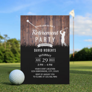 Invitation Rustic Golf Sport Parti de retraite