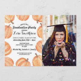 Invitation Rustic Graduation Party Citrouille aquarelle photo