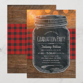 Invitation Rustic Graduation Party Pays unique Mason Jar