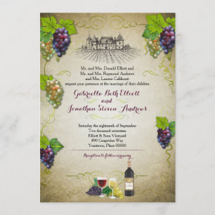 Invitation Rustic Grapevine Vineyard Mariage Event