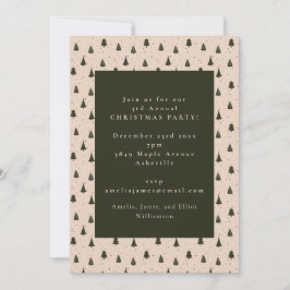 Invitation Rustic Green Christmas Trees Fête de Noël