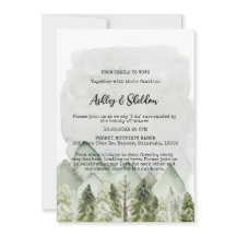 Rustic Green Pine Tree Mountain OutdoorsMariage